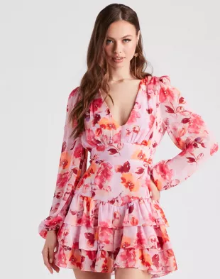 windsor - Spring In Full Swing Floral Skater Dress