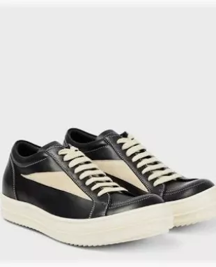 Rick Owens - Black & White Leather Vintage Sneakers