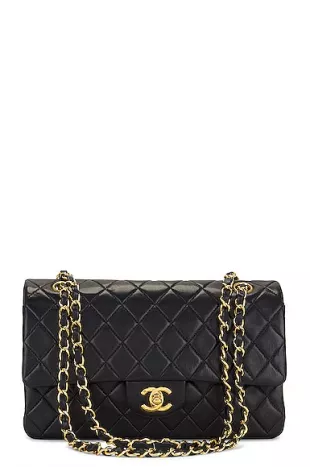 Chanel - Lambskin Chain Shoulder Bag in Black