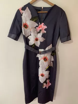 Floral V Neck Dress
