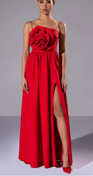 akira - La Flor 3D Rose Maxi Dress with Slit