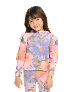 Floral Puff Sleeve Sweatshirt