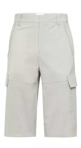 Grey Wide Leg Cargo Shorts