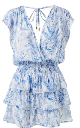 Jess Blue Tropical Dress