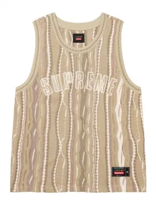 Supreme - x Coogi Beige Knit Basketball Jersey