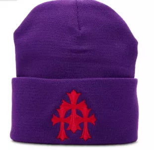 Watch Cap Cross Beanie Purple
