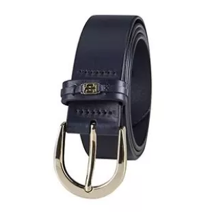 Women's 100% Leather Fashion Belt, Navy Casual, Large