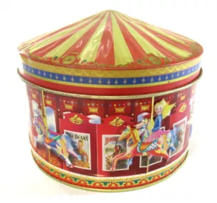 Carousel Merry Go Round Collectors Metal Tin Round Peaked Lid 13.5cm Dia. 11cm T 787214001039 | eBay
