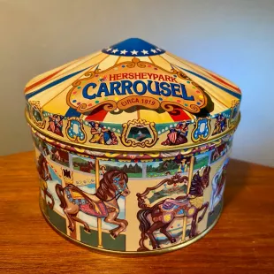 1996 Hershey's Hometown Series number 13 metal tin featuring the colorful 1919 Hersheypark Carrousel