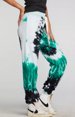 Cotton Fleece Joggers with Rib And Shoestring Tie