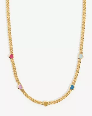 Jelly Heart Gemstone Charm Necklace