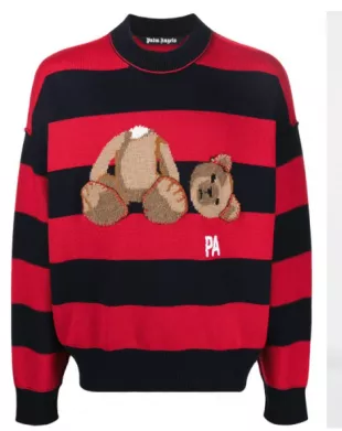 Red & Black Striped Teddy Sweater