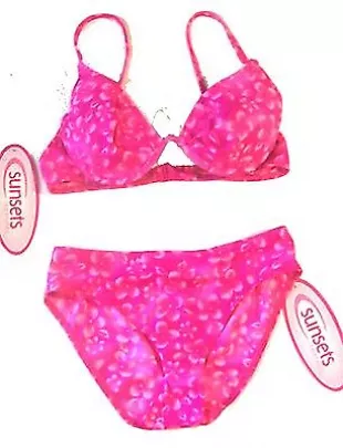 Sunsets Kora Pink Padded Top & Hipster Bottoms Bikini Swimsuit NWT$94 Sz S/L   | eBay