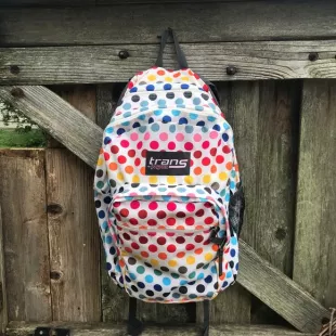 Trans by Jansport polka dot backpack