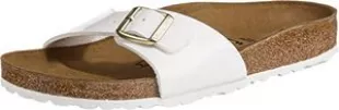 Unisex Madrid Birko-Flor Patent White Sandals