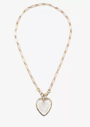 9K Yellow Gabin No. 2 Heart Sapphire Pendant Necklace