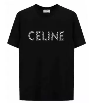 Celine - Studded Logo Black Tee