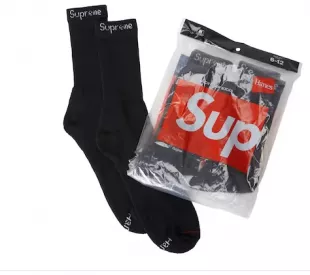 Supreme x Hanes Black Crew Socks worn by BabyTron in RNF (Official