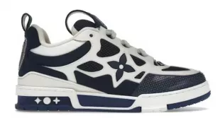 Louis Vuitton Navy & White LV Skate Sneakers worn by Blessd on his  Instagram account @blessd