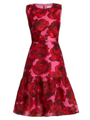 Carolina Herrera - Sleeveless Painterly Rose Dress