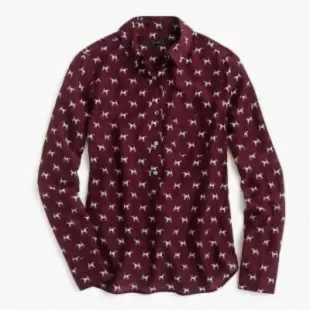 J. Crew - Burgundy Popover Shirt