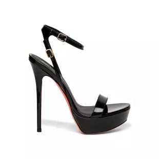Women’s Black Patent Leather High-Heel Sandal