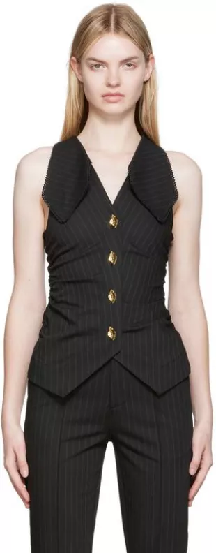 Black Striped Vest