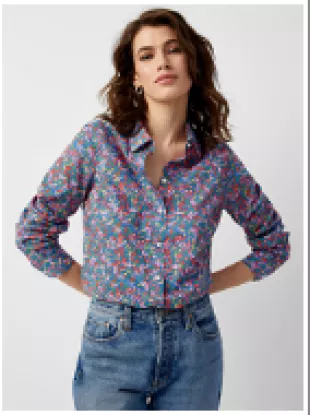 Silky blooming Shirt Made with Liberty Fabric
