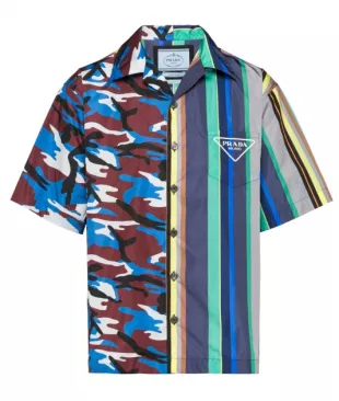 Camo & Multicolor Stripe Double Match Shirt