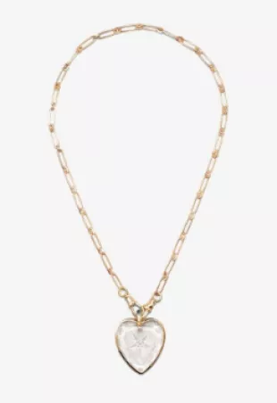 9K Yellow Gabin No. 2 Heart Sapphire Pendant Necklace