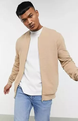 ASOS DESIGN - Jersey Bomber Jacket