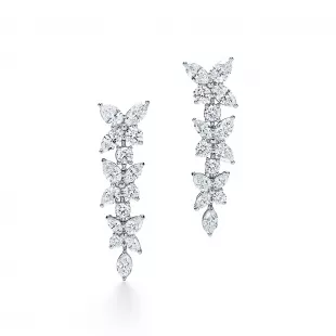 Tiffany & Co. - Victoria Mixed Cluster Drop Earrings