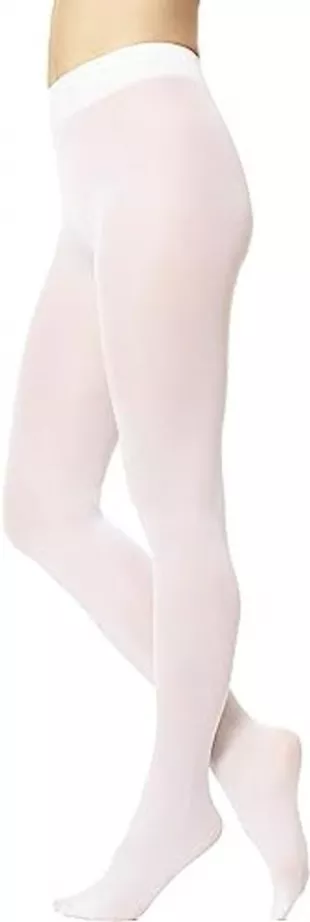 Women's Opaque Tight Sheer To Waist, White