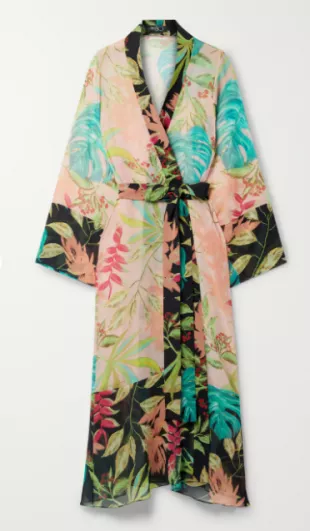 patbol - Tropicalia printed chiffon robe