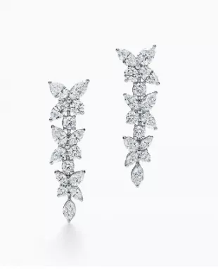 Victoria Mixed Cluster Drop Earrings