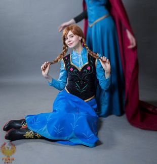 FABRIQUÉ sur commande   Frozen Anna adulte cosplay costume (robe de princesse de Disney)