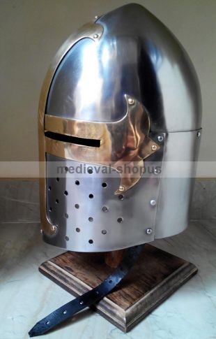 Medievalshopus - sugarloaf médiéval Templier casque GN Armour ...