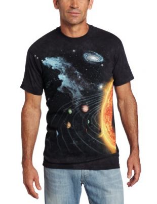 The Mountain Solar System Adult T-Shirt, Black, Large