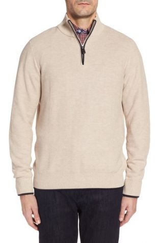 TailorByrd Sikes Tipped Quarter Zip Sweater | Nordstrom