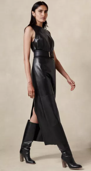 Ines Leather Maxi Dress