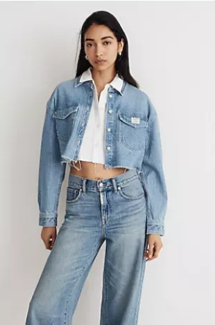 Madewell - Molly Dickson Denim Oversized Crop Shirt