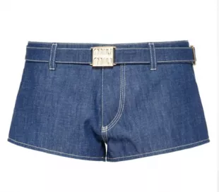 Belted Denim Shorts