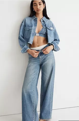 Molly Dickson Low-Rise Baggy Wide-Leg Jeans