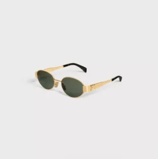 Triomphe Metal 01 Sunglasses in Metal Gold / Green