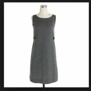 100% Wool Jersey Knit Stephanie Jersey Dress Button Detail Womens Size M