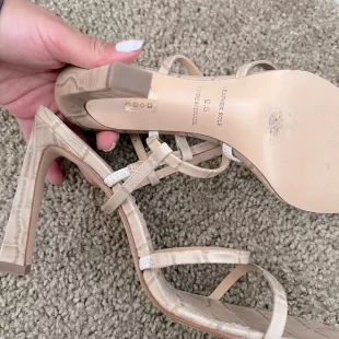 Nude Croc Strappy Heels