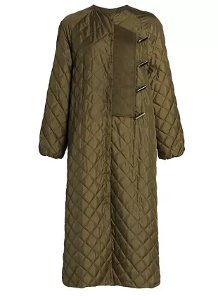 Army  Felt-trimmed Quilted Ripstop Coat