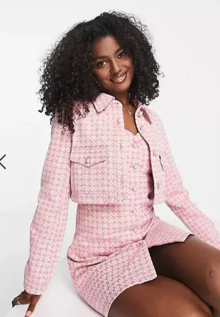 Bunk'd S07 Destiny Baker Pink Feather Sequin Jacket
