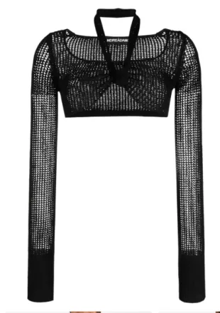 Andreadamo - Long-Sleeve Knitted Crop Top