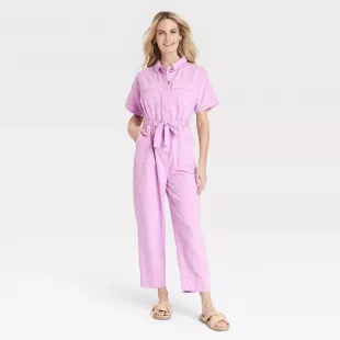 Universal Thread - Short Sleeve Button-Front Boilersuit